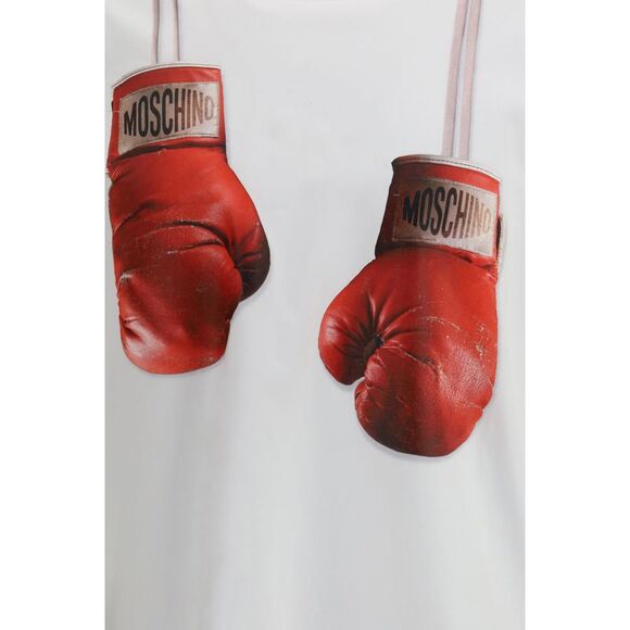 Moschino Men Organic Cotton Jersey T-Shirt With Boxing Gloves Trompe-L’Œil Print - Picture 3 of 3